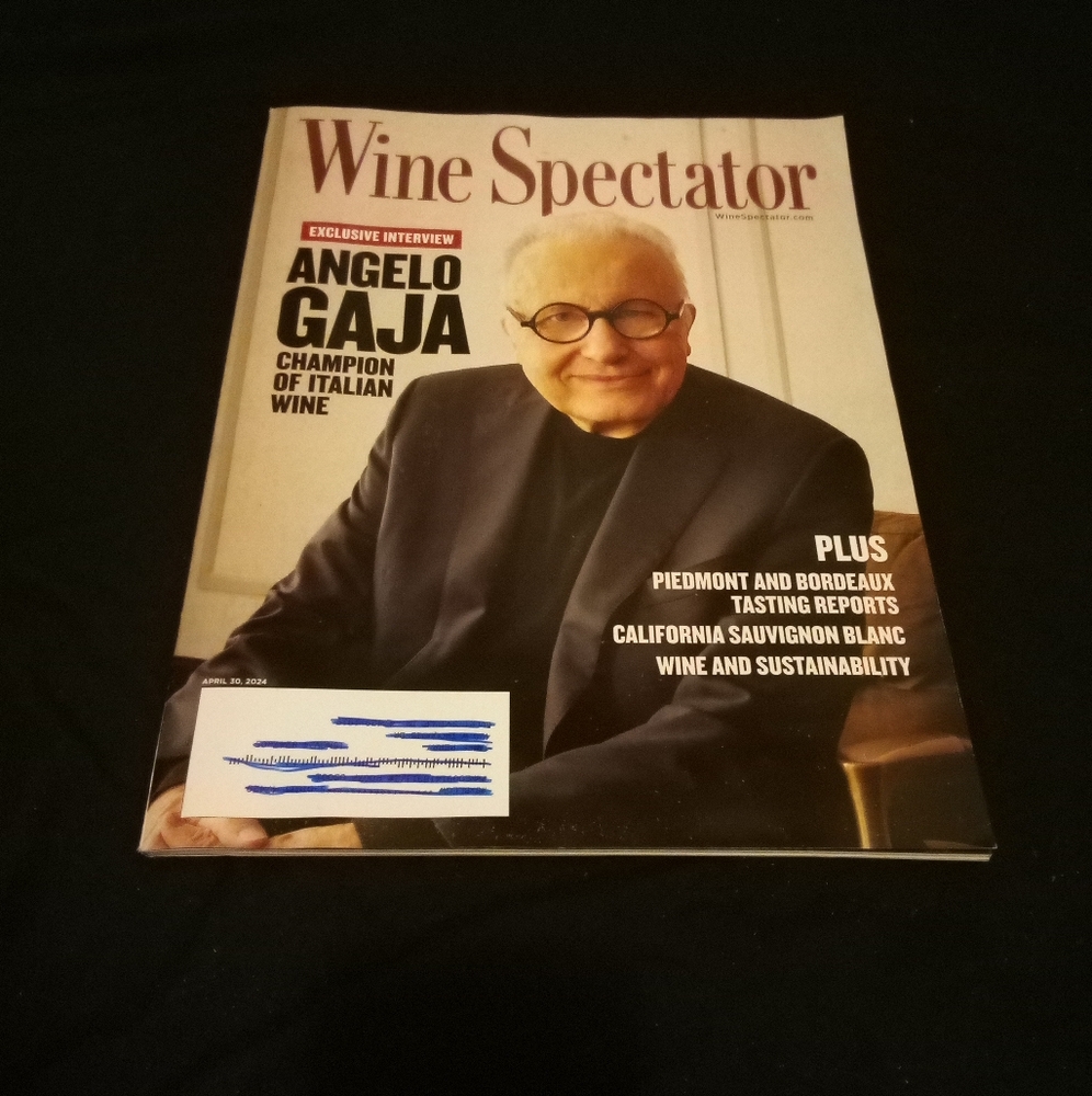 Wine Spectator Magazine Angelo Gaja Champion of the Italian Wine